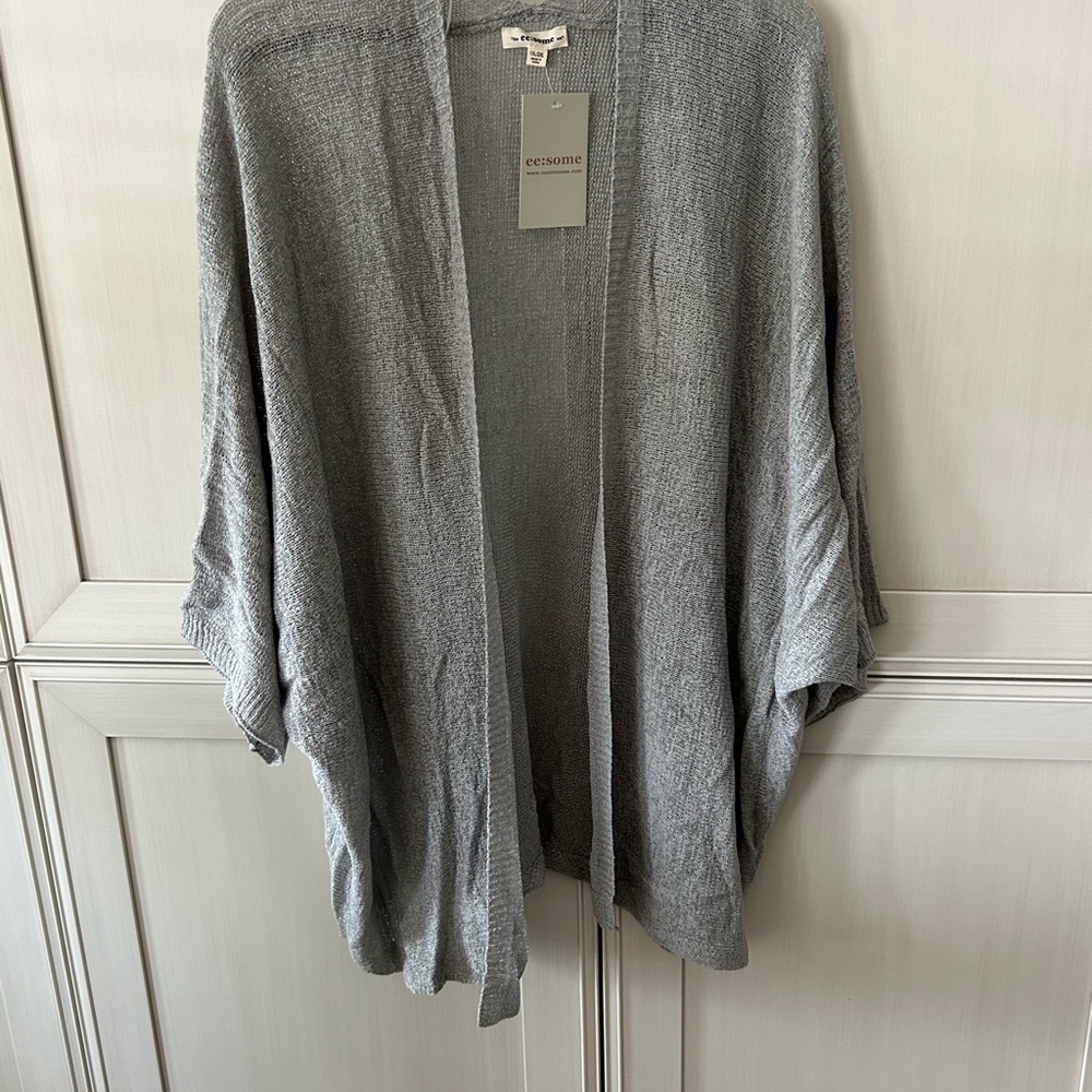 Eesome Light Gray Textured Cardigan